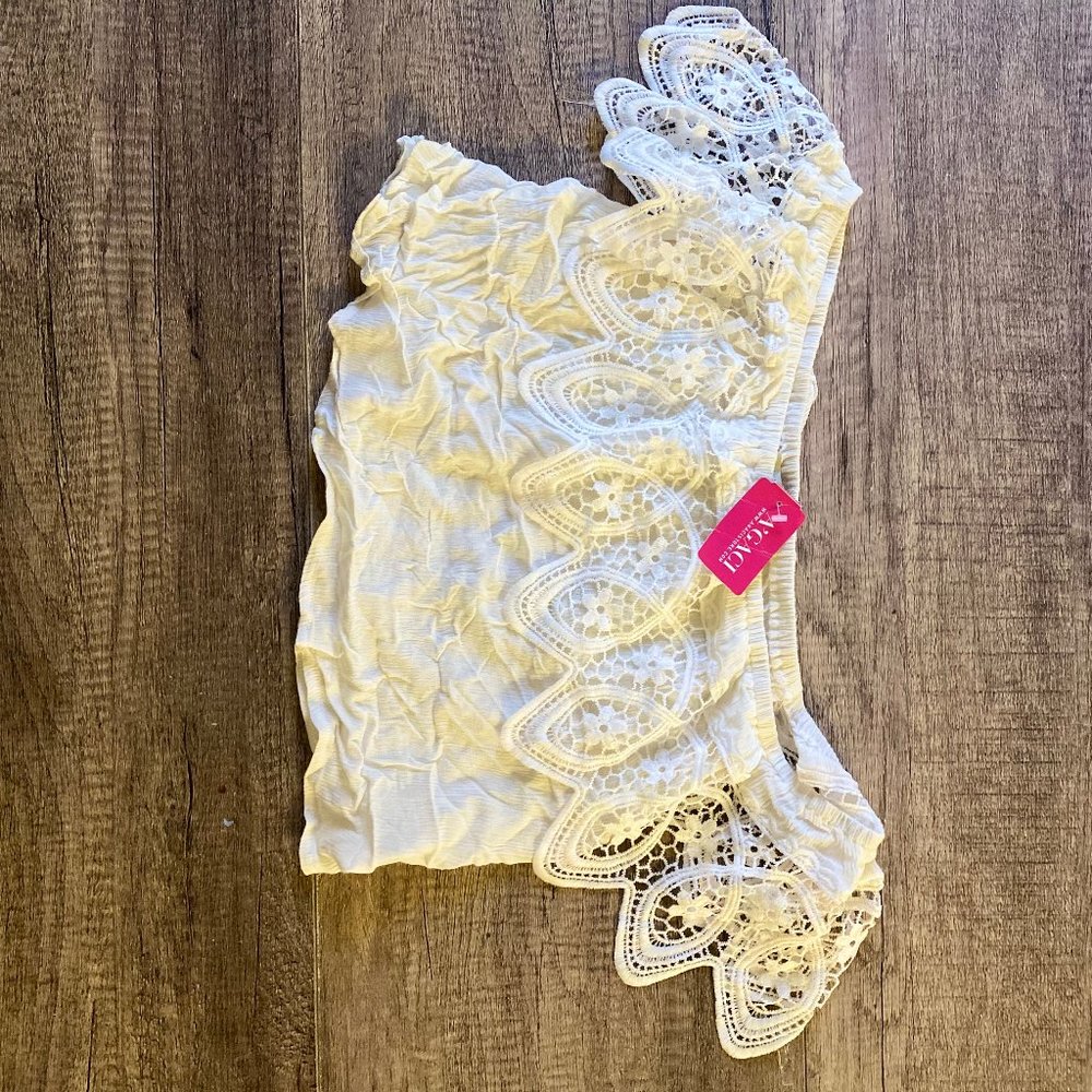 White Lace Crop Off the Shoulder